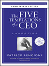 Cover image for The Five Temptations of a CEO, 10th Anniversary Edition